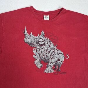 Ecko Unltd T-Shirt Men's 3XL Red Short Sleeve Vtg Y2K Streetwear Skull Rhino Tee
